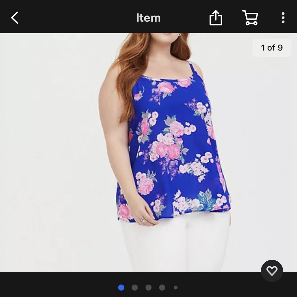 Torrid Sophie Blue and Neon Pink Top